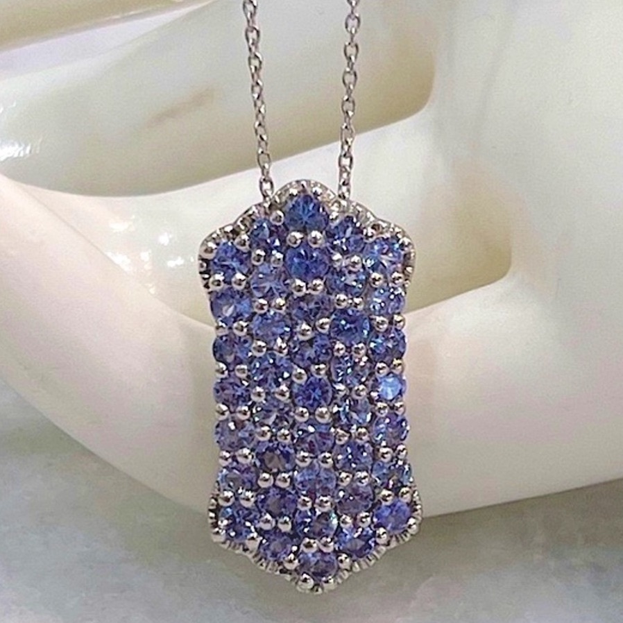 Sterling Silver Tanzanite Pendant 20” Necklace